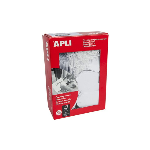 Prisetiketter med snöre | 45x65mm | vit | 400st SE000225 - 1