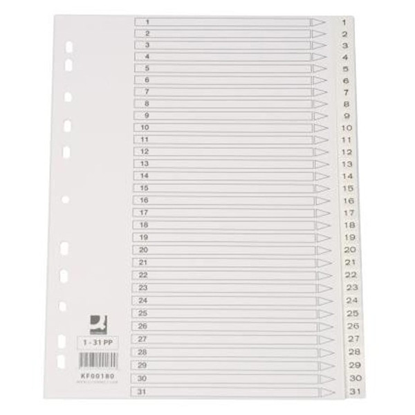 Pärmregister A4 | 1-31 | Q-Connect | polypropen 238091 - 1