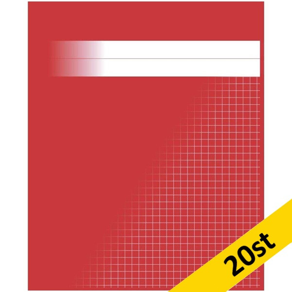 Räknehäfte 17x21cm rutat | 5x5mm | röd | 20st SE000827 - 1