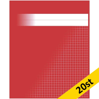 Räknehäfte 17x21cm rutat | 5x5mm | röd | 20st SE000827