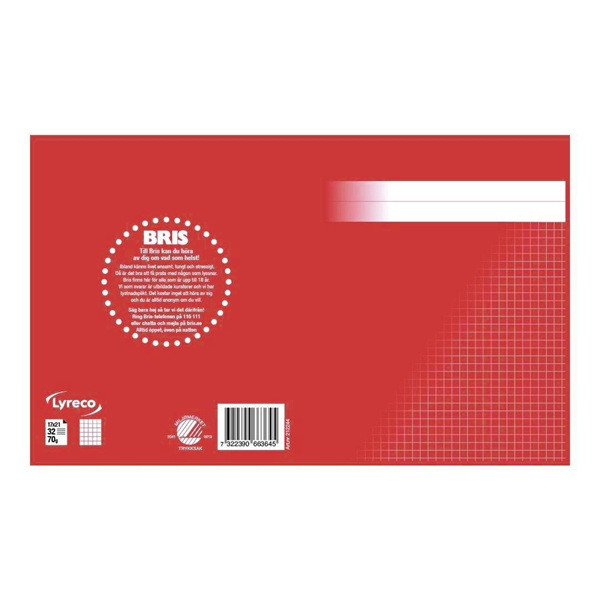 Räknehäfte 17x21cm rutat | 5x5mm | röd SE000825 - 2