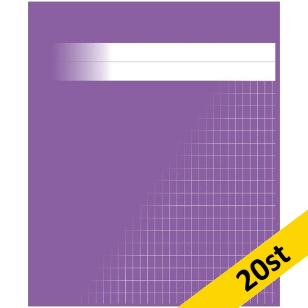 Räknehäfte 17x21cm rutat | 5x8mm | lila | 20st SE000852 - 1