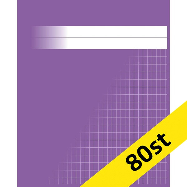Räknehäfte 17x21cm rutat | 5x8mm | lila | 80st SE000853 - 1