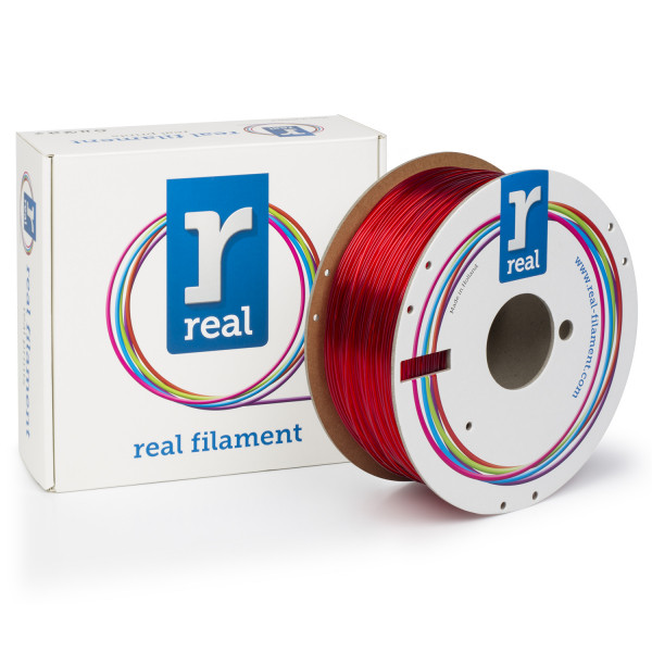 REAL 3D Filament PETG genomskinlig röd 1.75mm 1kg (varumärket REAL)  DFE02002 - 1