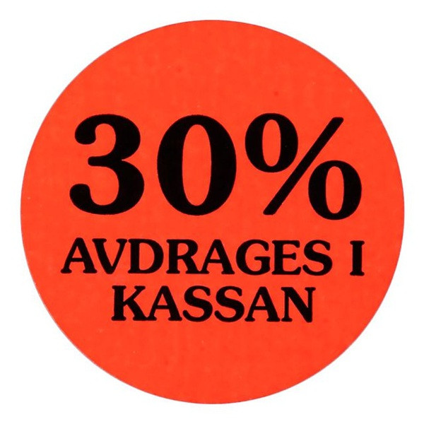 Rabattetiketter 30% avdrages i kassan | 2.000st SE000250 - 1