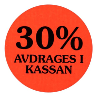 Rabattetiketter 30% avdrages i kassan | 2.000st SE000250
