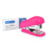 Rapesco Häftapparat 12 ark + 1000 häftklamrar | Rapesco Bug | metall | rosa 1412 202074