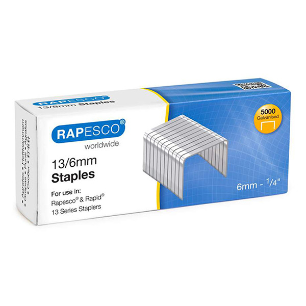 Rapesco Häftklammer 13/6 | Rapesco galvaniserade | 5.000st S13060Z3 202091 - 1