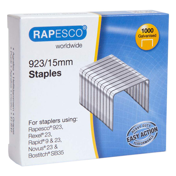 Rapesco Häftklammer 23/15 | Rapesco galvaniserade | 1.000st 1239 226818 - 1
