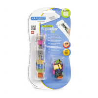 Rapesco Pappersklämma + dispenser | Rapesco Supaclip 40 | blandade färger | 25st RC4025MC 202085