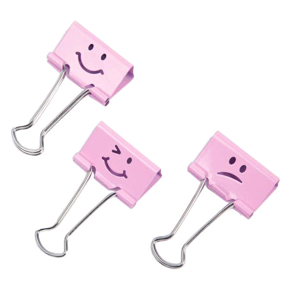 Rapesco Pappersklämma 19mm | Rapesco Emoji | ljusrosa | 20st 1349 226804 - 1