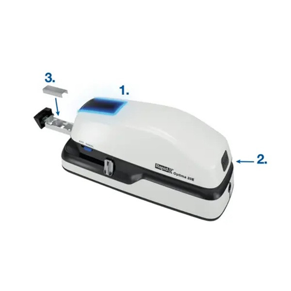Häftapparat 20 ark elektrisk | Rapid Optima 20E | vit SE001259 - 6