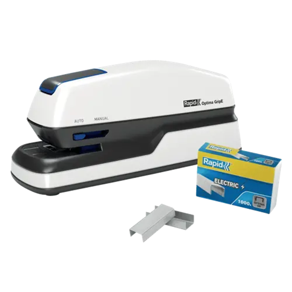 Häftapparat 20 ark elektrisk | Rapid Optima GripE | vit SE001258 - 6