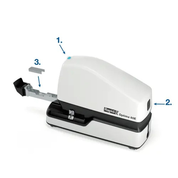 Häftapparat 60 ark elektrisk | Rapid Optima 60E | vit SE001260 - 5