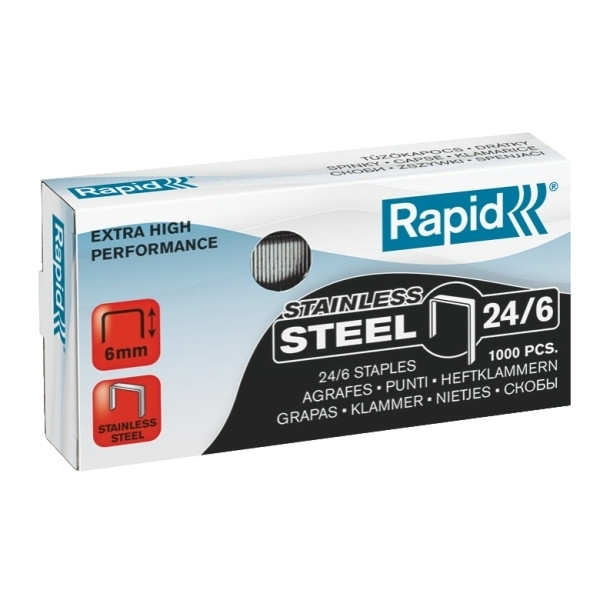 Rapid Häftklammer 24/6 | Rapid | Super Strong | rostfritt stål | 1.000st 24858100 202035 - 1