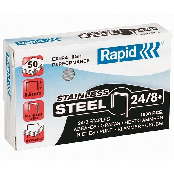 Rapid Häftklammer 24/8+ | Rapid | Super Strong | rostfritt stål | 1.000st 24858300 202022 - 1
