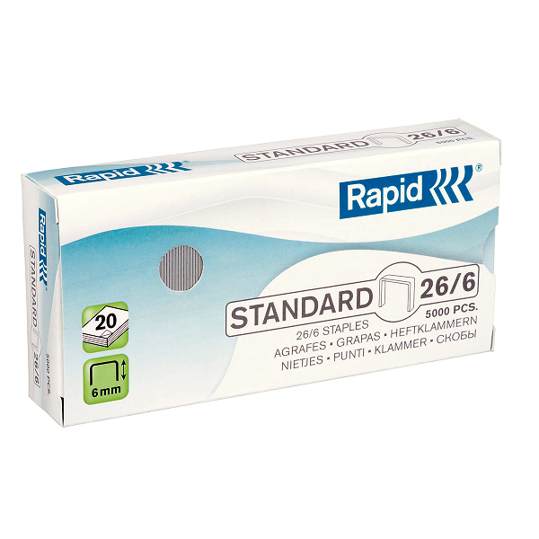 Rapid Häftklammer 26/6 | Rapid Standard galvaniserade | 5.000st 24861800 238379 - 1