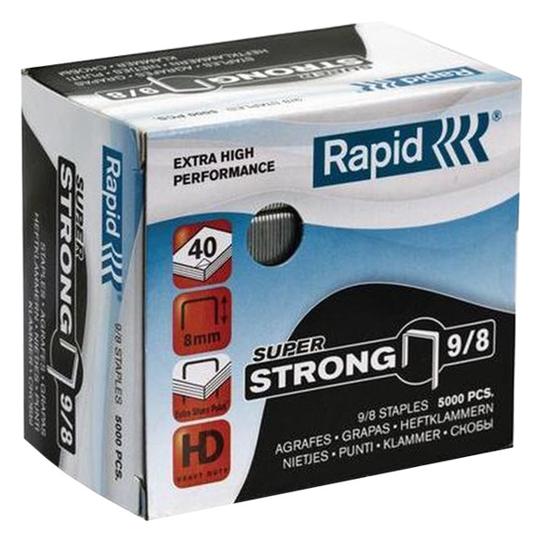 Rapid Häftklammer 9/8 | Rapid Super Strong galvaniserade | 5.000st 24871000 202032 - 1