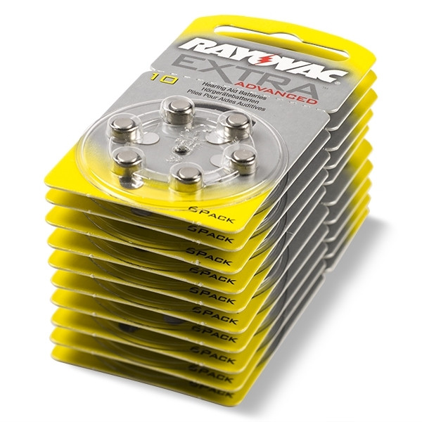 Rayovac Hörapparatsbatterier 10 gul | Rayovac Extra Advanced | 6-pack | 10st  204804 - 1