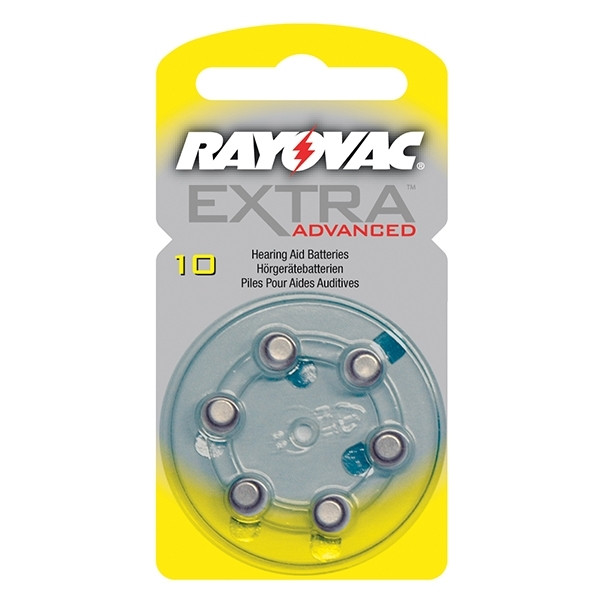 Rayovac Hörapparatsbatterier 10 gul | Rayovac Extra Advanced | 6-pack PR70 204800 - 1