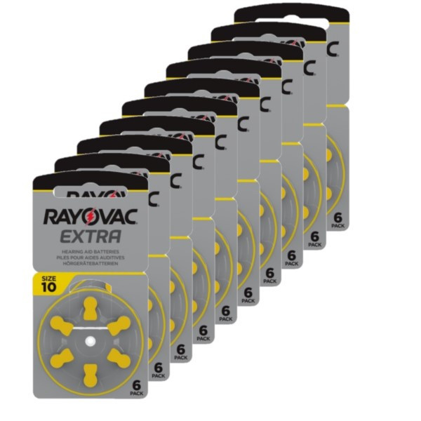 Hörapparatsbatterier 10 gul | Rayovac Extra Advanced 60st⭐ 204804 - 1