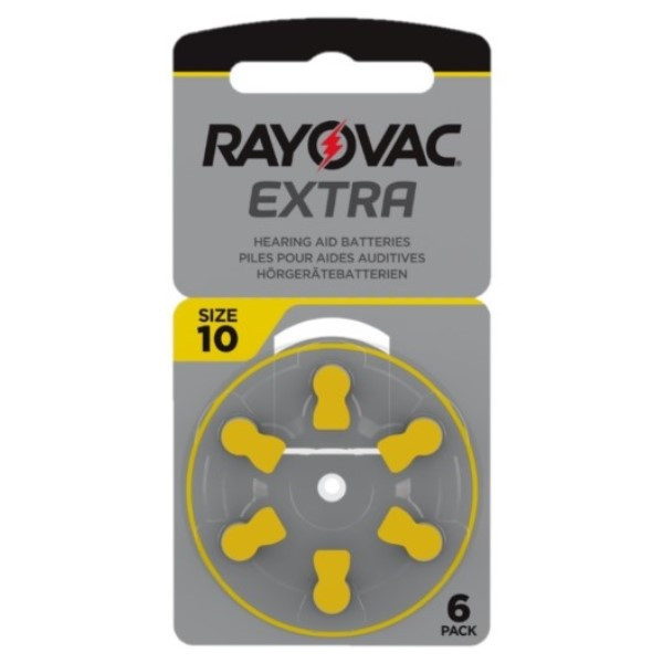 Hörapparatsbatterier 10 gul | Rayovac Extra Advanced 6st 204800 - 1