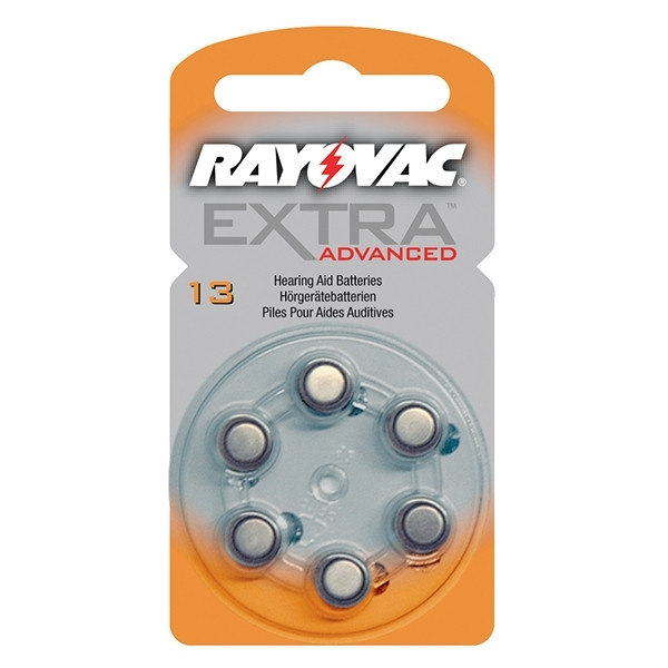 Rayovac Hörapparatsbatterier 13 orange | Rayovac Extra Advanced | 6-pack PR48 204801 - 1