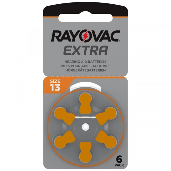 Rayovac Hörapparatsbatterier 13 orange | Rayovac Extra Advanced | 6-pack PR48 204801 - 1