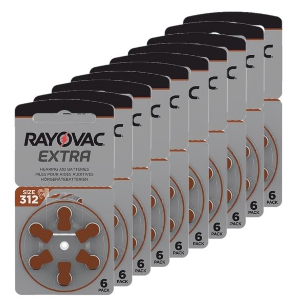 Rayovac Hörapparatsbatterier 312 brun | Rayovac Extra Advanced | 6-pack | 10st $$  204806 - 1