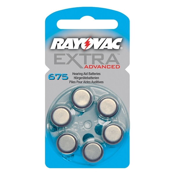 Rayovac Hörapparatsbatterier 675 blå | Rayovac Extra Advanced | 6-pack PR44 204803 - 1