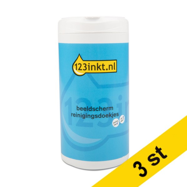 Rengöringsservetter 100/fp (bildskärmar) | 123ink | 3st ⭐ 301586 - 1