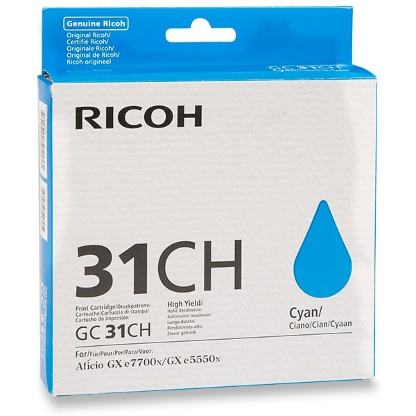 Ricoh GC-31CH cyan gelpatron hög kapacitet (original) 405702 073808 - 1