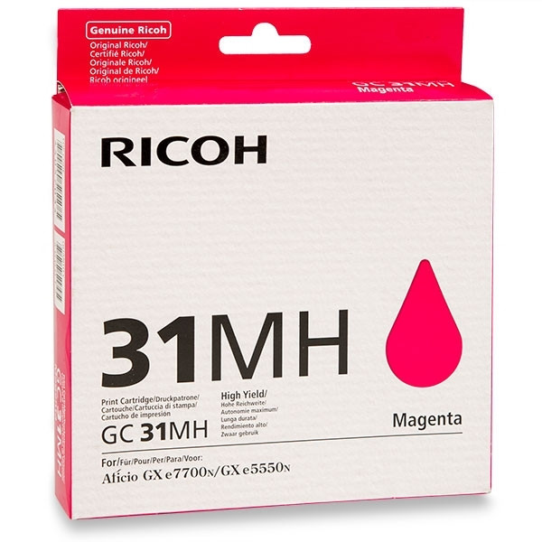 Ricoh GC-31MH magenta gelpatron hög kapacitet (original) 405703 073810 - 1