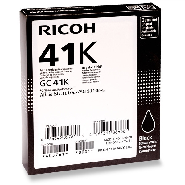 Ricoh GC-41K (405761) svart gelpatron hög kapacitet (original) 405761 073790 - 1
