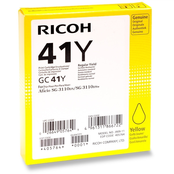 Ricoh GC-41Y (405764) gul gelpatron hög kapacitet (original) 405764 073796 - 1