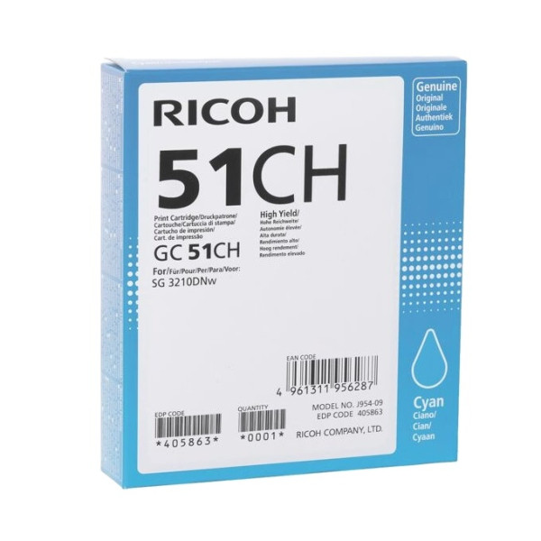 Ricoh GC-51CH cyan bläckpatron (original) 405863 602418 - 1