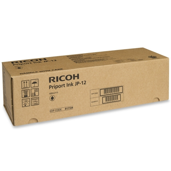 Ricoh JP12 svart bläckpatron 5-pack (original) 817104 074728 - 1