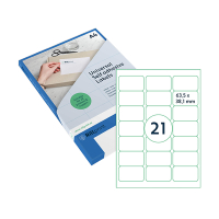 Rillstab ​​​​​​​​​​​​​​Etiketter | 63,5 x 38,1mm | transparent | Rillprint | 525st 83205 068150