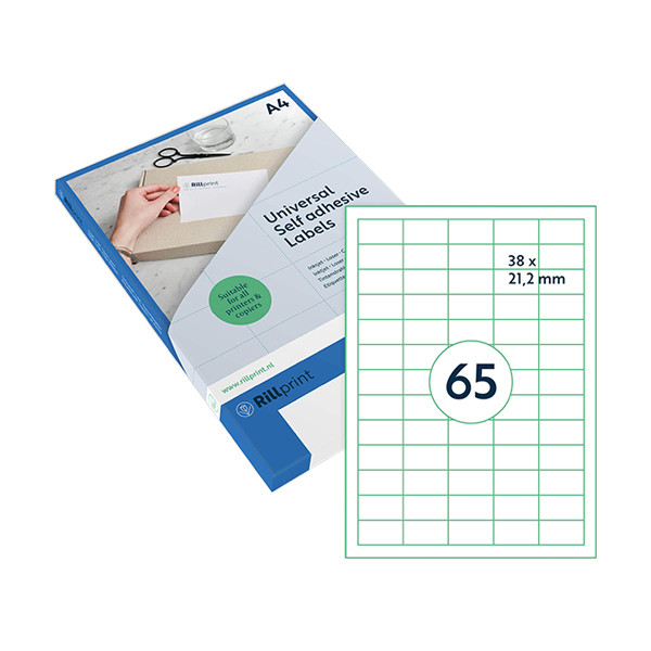 Rillstab Etiketter | 38 x 21,2mm | transparent | Rillprint | 1.625st 83200 068147 - 1