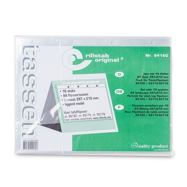 Plastficka A4 sidoöppning liggande 120my | Rillstab 10st 068058 - 1