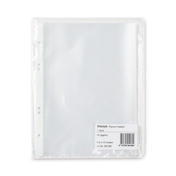 Plastficka A5 sidoöppning liggande 120my | Rillstab | 10st 068066 - 1