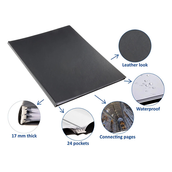 Presentationsmapp A3 | Rillstab | svart | 24 fickor 068105 - 5