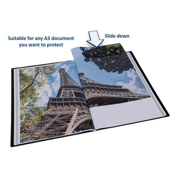 Presentationsmapp A3 | Rillstab | svart | 36 fickor 068106 - 7