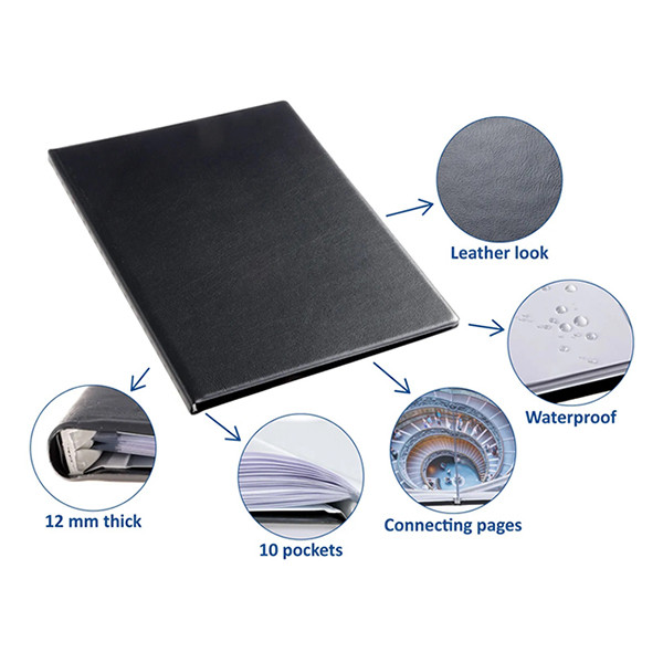 Presentationsmapp A5 | Rillstab | svart | 10 fickor 068107 - 5