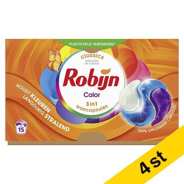 Tvättkapslar 15st | Robijn 3-in-1 Color | 4st SRO05198 - 1
