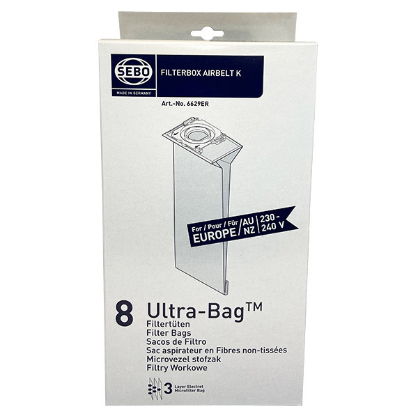 SEBO Ultra Bag K-series | dammsugarpåsar | 8 påsar (original) SSE01003 - 1
