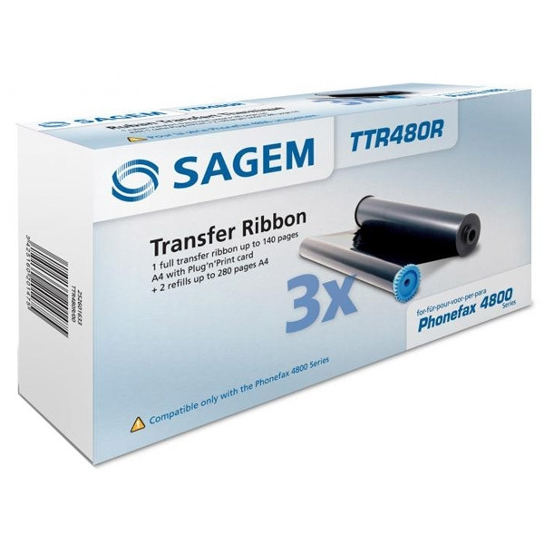 Sagem TTR 480R ink film roll 3-pack (original) TTR480R 031928 - 1