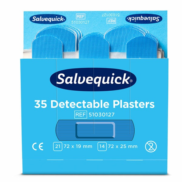Plåster | Salvequick Blue Detectable | 6st 501458 - 1