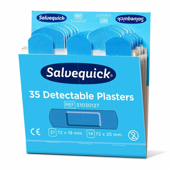 Plåster | Salvequick Blue Detectable | 6st 501458 - 2
