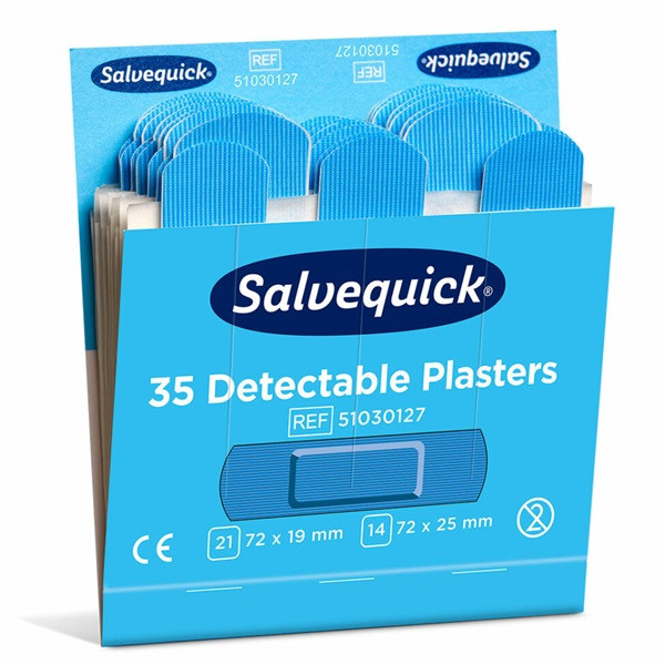 Plåster | Salvequick Blue Detectable | 6st 501458 - 3